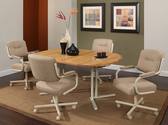 Pastel Havana Caster 5pc Dining Set Dinettes Unlimited