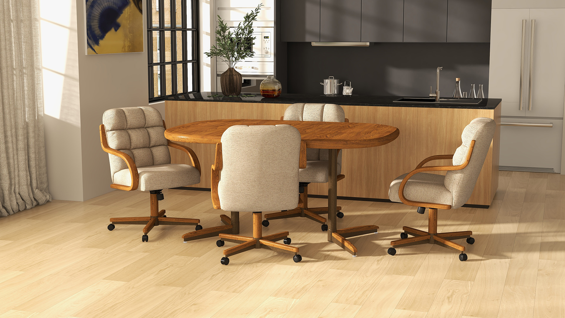 Kitchen dinette sets shop with caster chairs