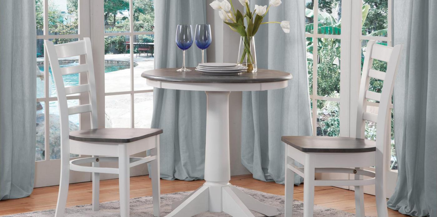 DINING ESSENTIALS HEATHER GRAY WHITE