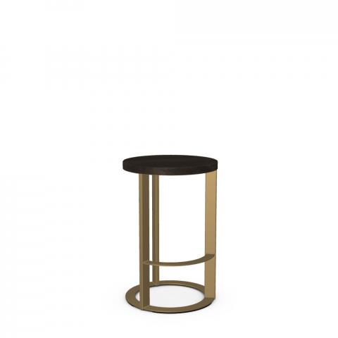 ALLEGRO NON SWIVEL BACKLESS STOOL WITH WOOD SEAT