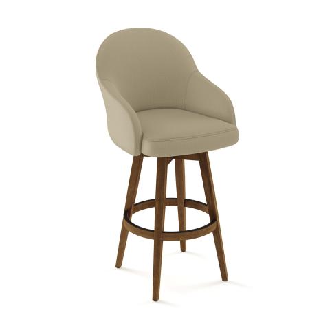 Collin Swivel Stool with Wood Base