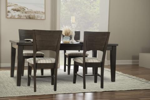 5PC MEDIUM TABLE WITH CANYON CHAIR - NICKEL FINISH
