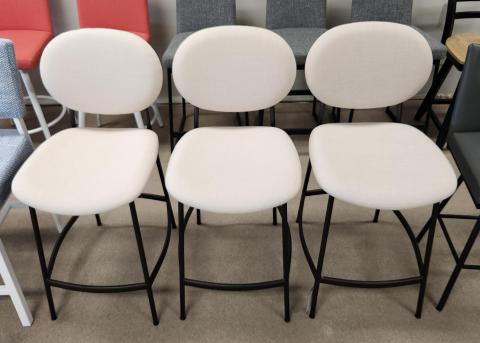 AMISCO CASSANDRA 26" NON SWIVEL COUNTER STOOL FALCON/ MUSHROOM