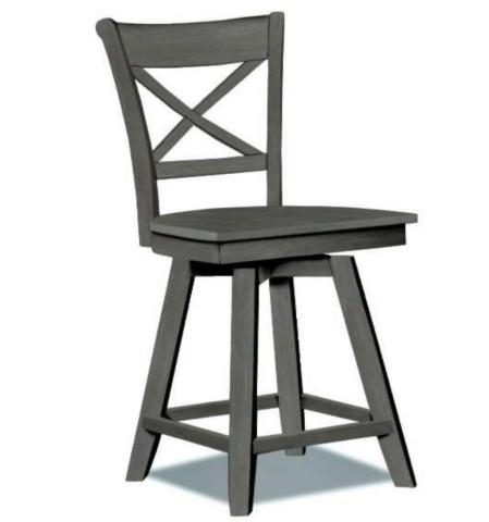 CHARLOTTE SWIVEL STOOL HEATHER GREY COUNTER HEIGHT 26"