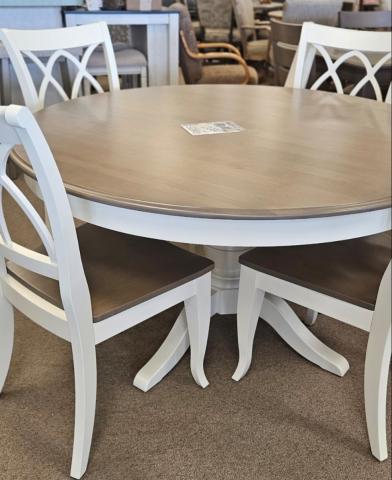 Canadel 5pc Double X Chair w/ 54" round Pedestal Table