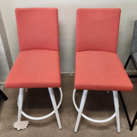 AMISCO WEBBER 26" SWIVEL COUNTER STOOL SNOW/ CORAL