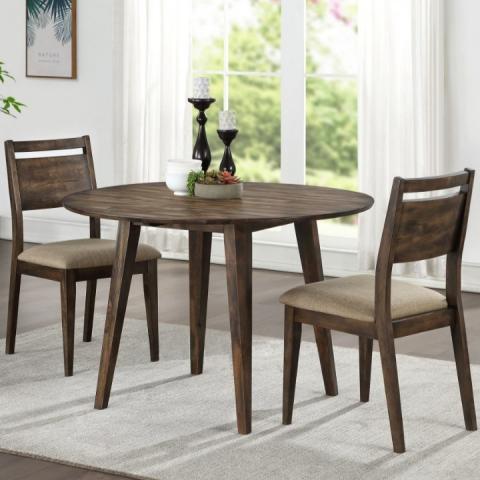 ZOEY 3PC DROPLEAF SET 42" ROUND PEDESTAL
