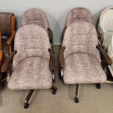 TOBIAS DESIGNS W226 SWIVEL TILT CASTER CHAIR WALNUT/ CONFETTI
