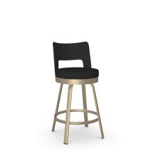 Brock Swivel Stool Champagne Metal with Doodle Fabric