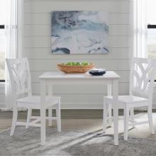 HAMPTON COLLECTION PALM CHAIR W/ 36" SQUARE TABLE IN PURE WHITE