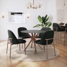 ASTERISK BASE w/ Italian Porcelain on glass Black Marble finish & Luongo Chairs