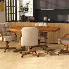 CHESTNUT 5PC SET 117/946 CHESTNUT SWIVEL CHAIR WITH TABLE