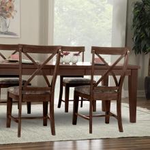 5PC MEDIUM TABLE WITH CREEKSIDE CHAIR- COGNAC FINISH