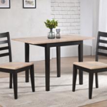 BAY CITY 3PC DROPLEAF SET NATURE/ EBONY FINISH
