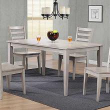 CARMEL GREY 36x60 SOLID 4 LEG TABLE/ LADDER BACK SIDE CHAIR