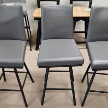 AMISCO LINEA 26" SWIVEL COUNTER STOOL BLACK CORAL/ CEMENTO 