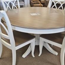 Canadel 5pc Double X Chair w/ 54" round Pedestal Table