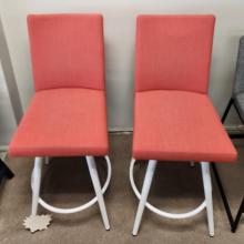 AMISCO WEBBER 26" SWIVEL COUNTER STOOL SNOW/ CORAL