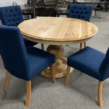 INFINITY TABLE/ CELINE CHAIR RUSTIC HICKORY NATURAL OAK 