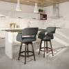  JOSHUA ARM SWIVEL STOOL WITH WOOD BASE