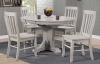 CARMEL GREY 42x42x57 BUTTERFLY PEDESTAL TABLE/ RAKE BACK SIDE CHAIR