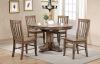 CARMEL RUSTIC BROWN 42x42x57 BUTTERFLY PEDESTAL TABLE/ RAKE BACK SIDE CHAIR