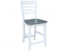 ROMA NON SWIVEL COUNTER STOOL HEATHER GRAY & WHITE 24"