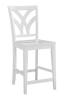 PALM COUNTER NON SWIVEL STOOL IN PURE WHITE