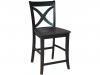 SALERNO NON SWIVEL COUNTER STOOL 24" COAL & BLACK