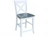 SALERNO NON SWIVEL COUNTER STOOL HEATHER GRAY WHITE 24"