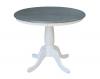 36" ROUND HEATHER GRAY WHITE PEDESTAL TABLE