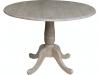 TAUPE GRAY 42" ROUND DROPLEAF PEDESTAL